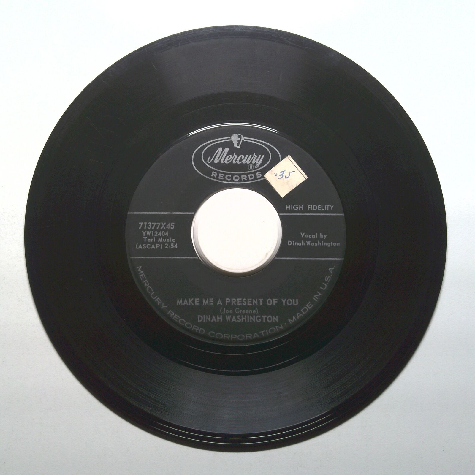 Dinah Washington - Make Me A Present Of You; All Of Me - Vinyl 45 RPM 7"