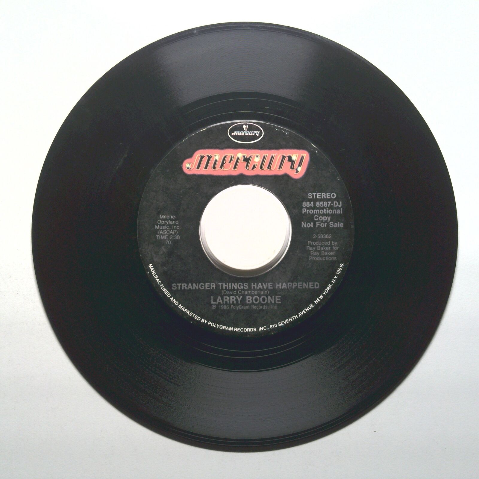Larry Boone - Stranger Things Have Happened - Promo 45 RPM 7"