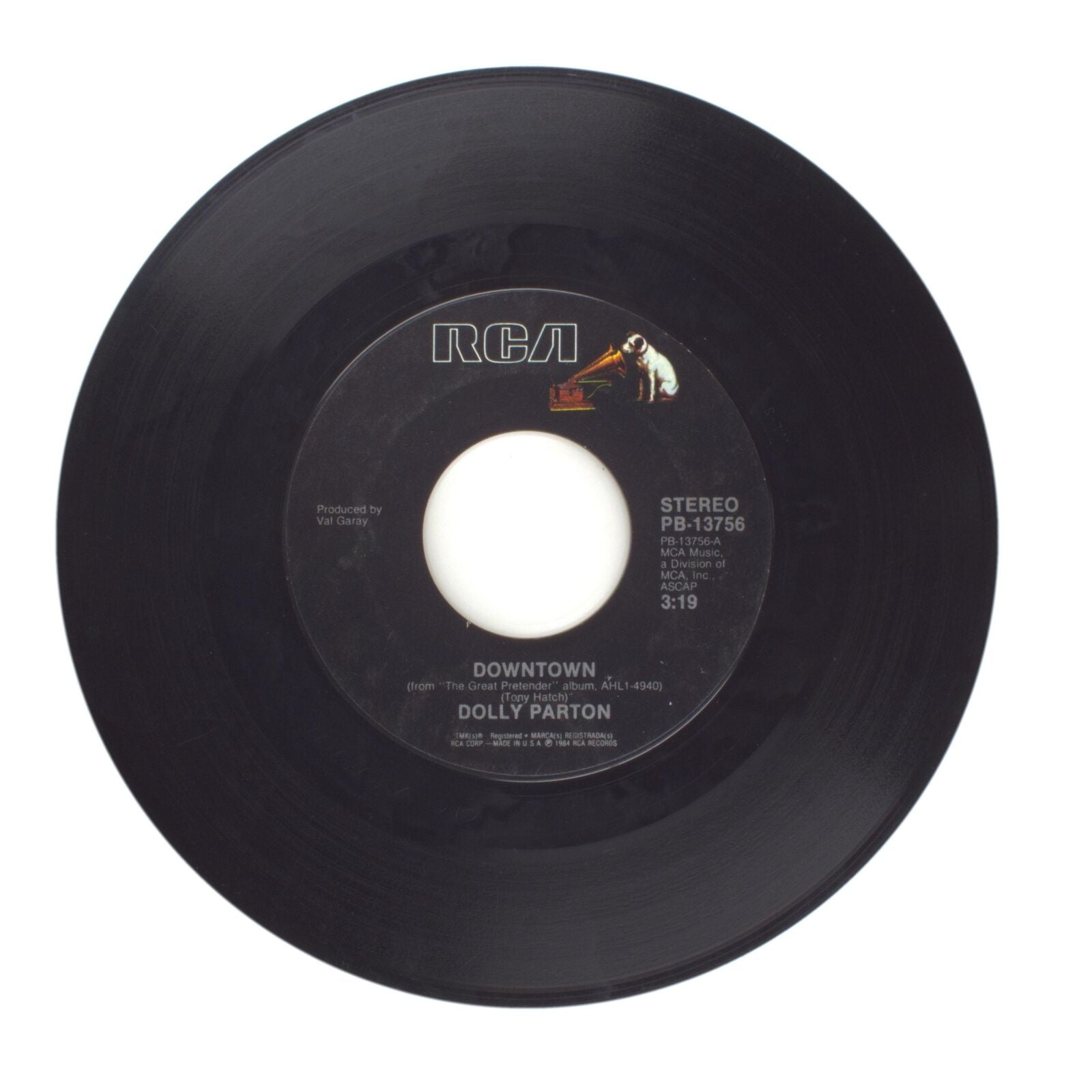 Dolly Parton - Downtown; The Great Pretender - Vinyl Record 45 RPM 7"