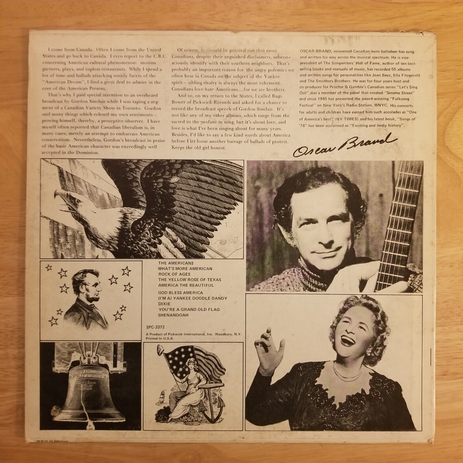 The Americans And Songs Of Our Country - SPC-3372 Vinyl Record LP