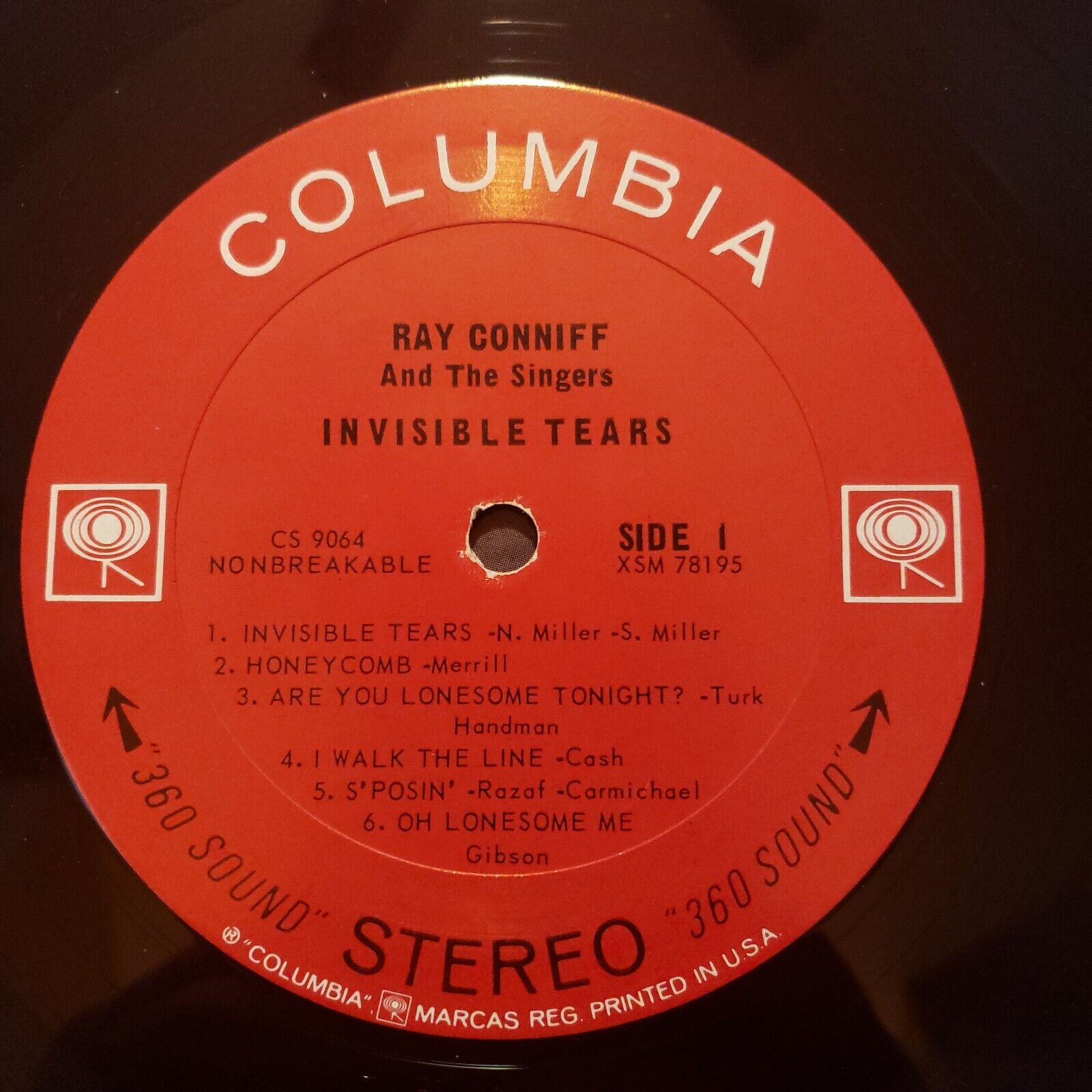 Ray Conniff And The Singers - Invisible Tears - CS 9064 Record Vinyl LP