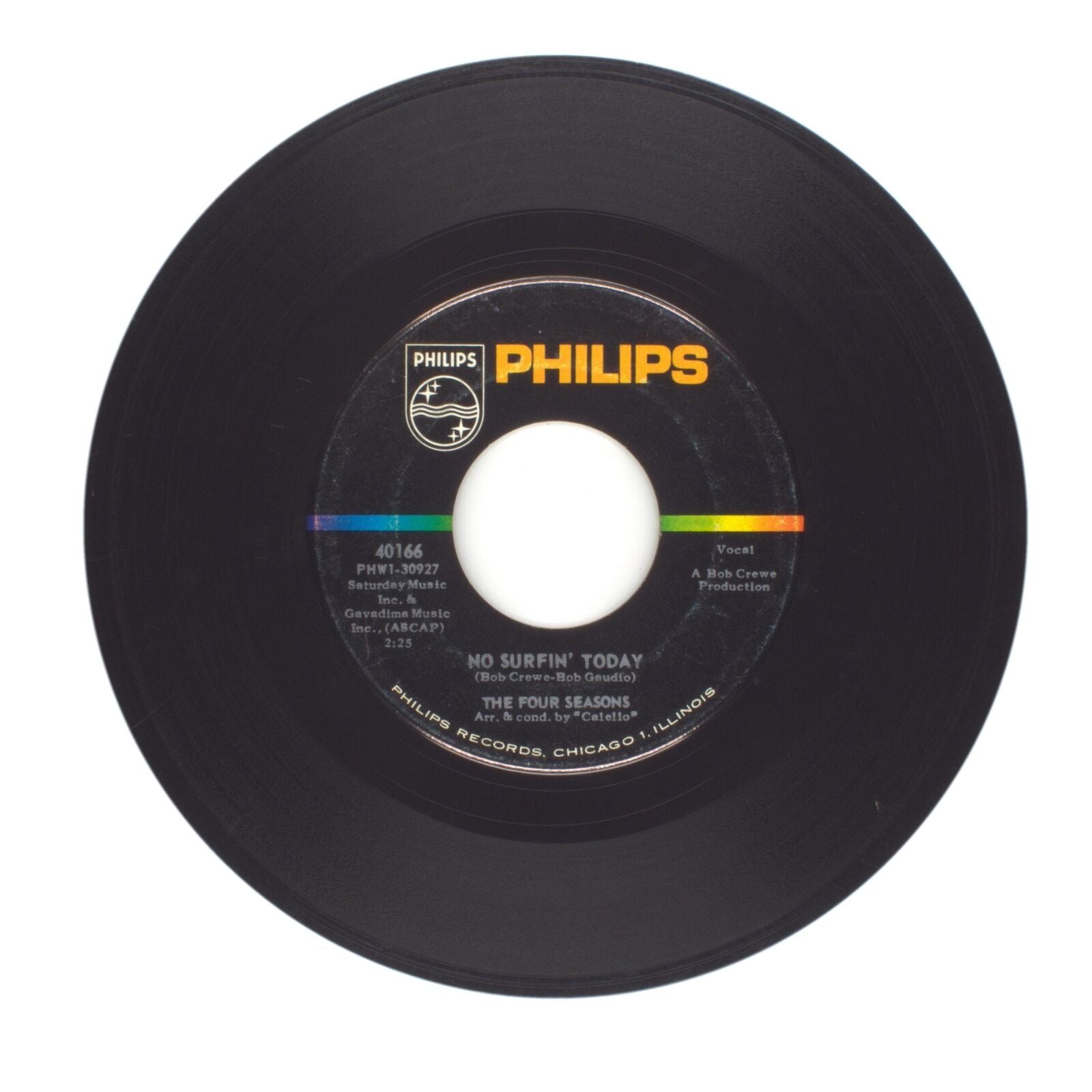 The Four Seasons - No Surfin' Today; Dawn (Go Away) - Vinyl Record 45 RPM 7"