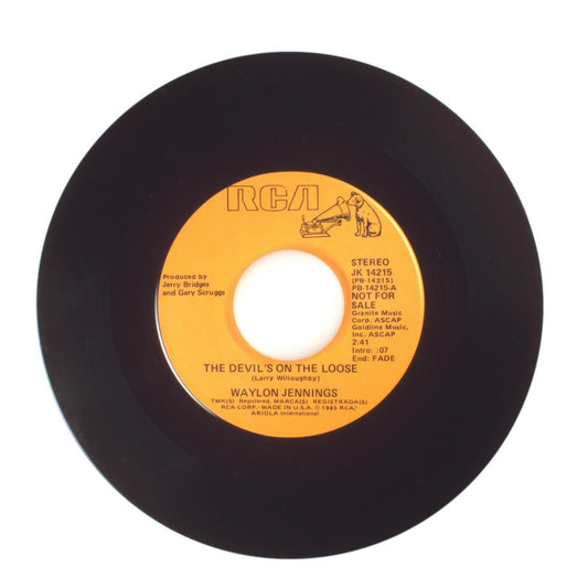 Waylon Jennings - The Devil's On The Loose - Vinyl Record 45 RPM 7"