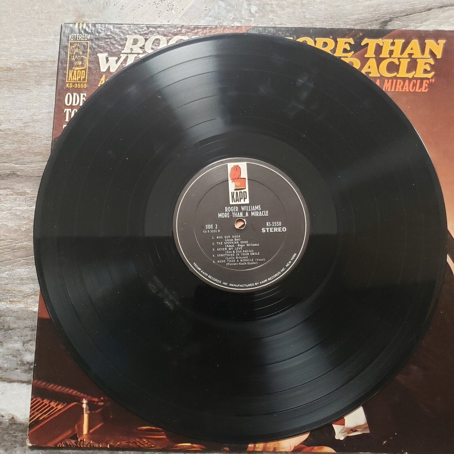 Roger Williams - More Than A Miracle - KS-3550 Vinyl Record LP