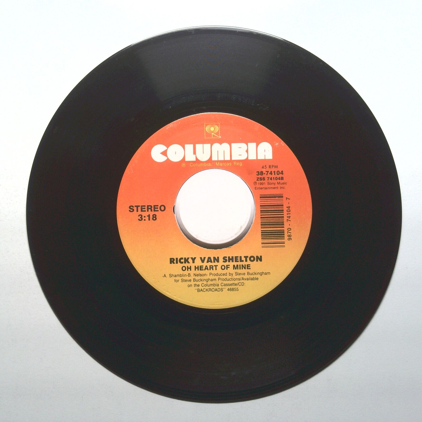 Ricky Van SHelton - After The Lights Go Out; Oh Heart Of Mine - Vinyl 45 RPM 7"
