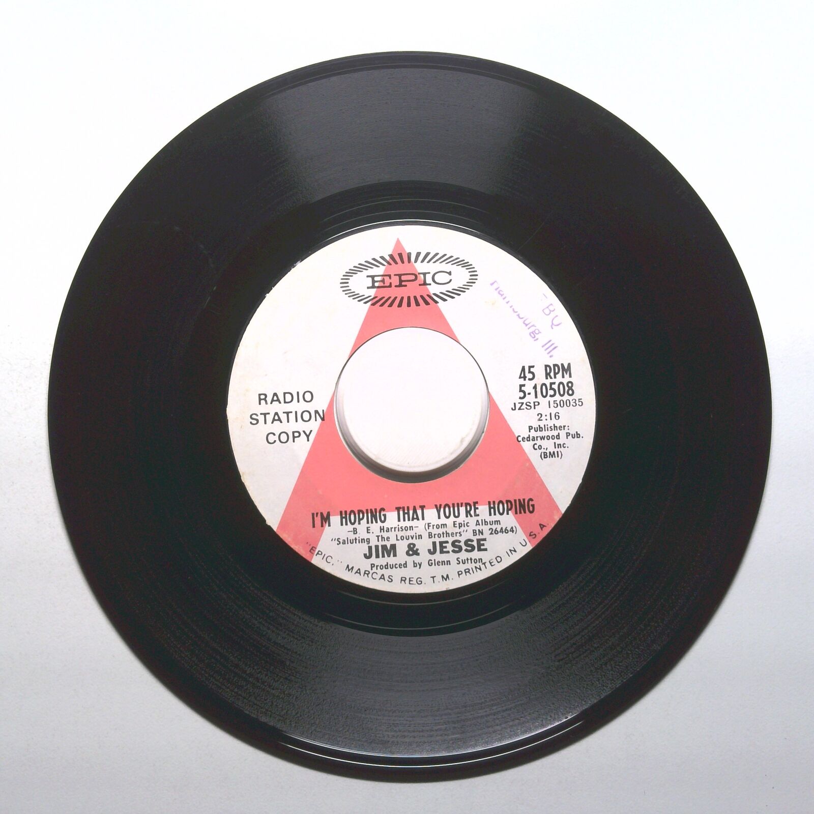 Jim & Jesse - When I Stop Dreaming; I'm Hoping That You're Hoping - 45 RPM 7"