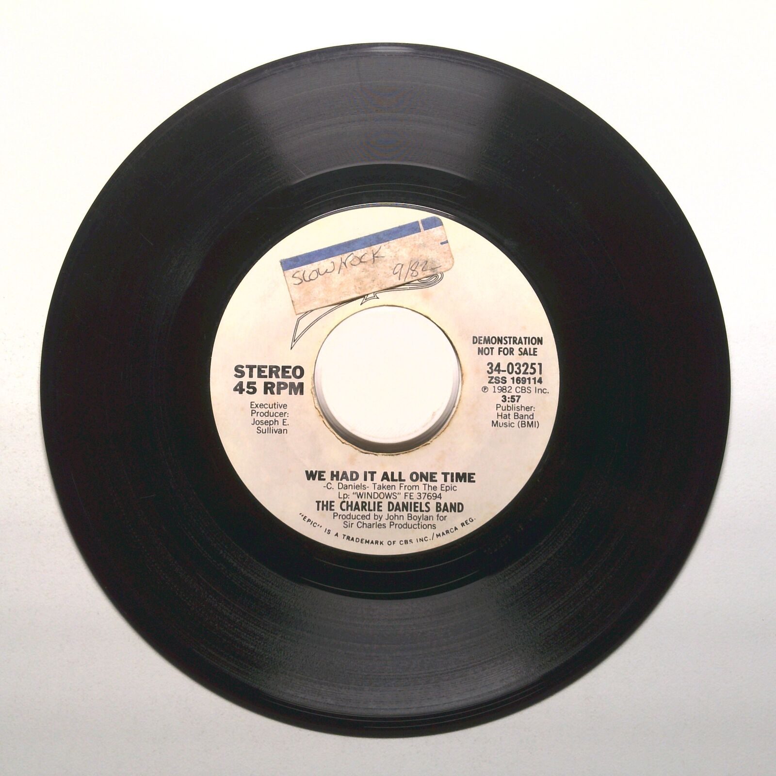 The Charlie Daniels Band - We Had It All One Time - Demo - Vinyl 45 RPM 7"