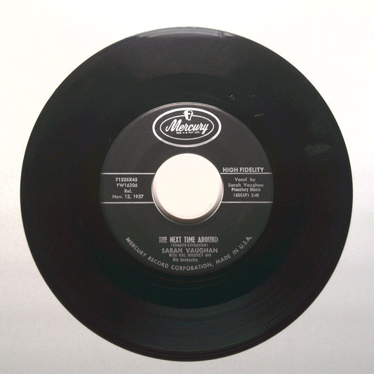 Sarah Vaughan - The Next Time Around; Gone Again - Vinyl Record 45 RPM 7"