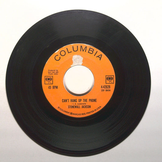 Stonewall Jackson - Can't Hang Up the Phone; Slowly - Vinyl Record 45 RPM 7"
