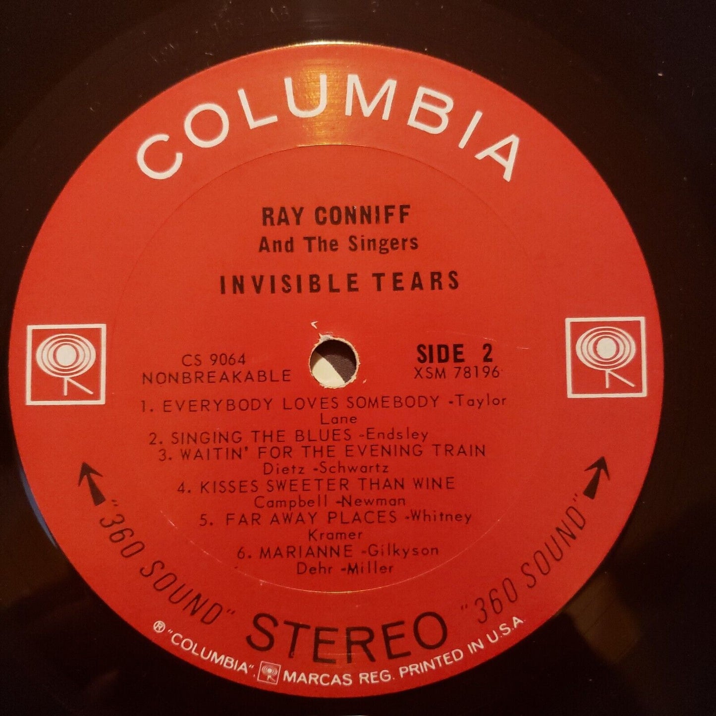 Ray Conniff And The Singers - Invisible Tears - CS 9064 Record Vinyl LP