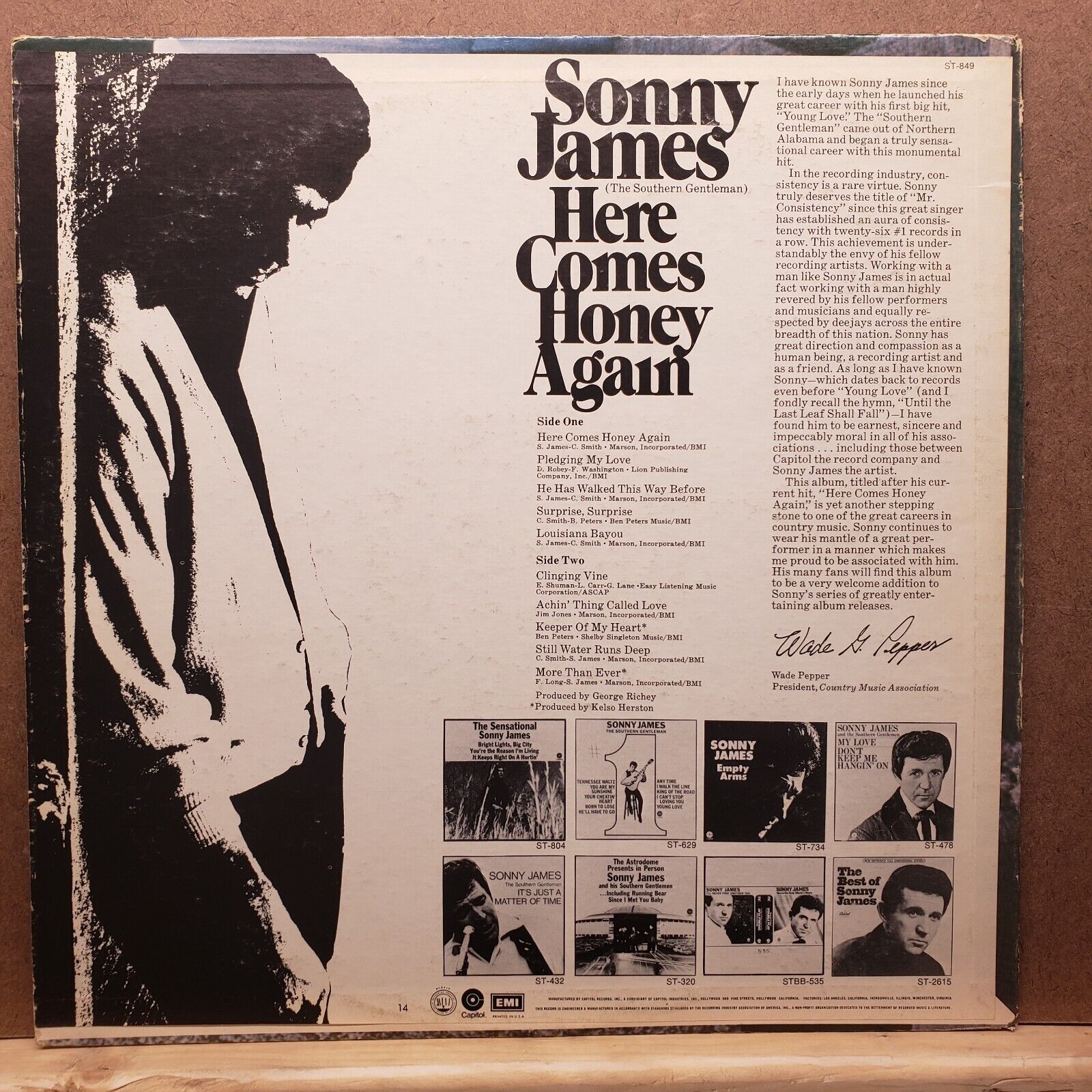 Sonny James - Here Comes Honey Again - ST-849 - Vinyl Record LP