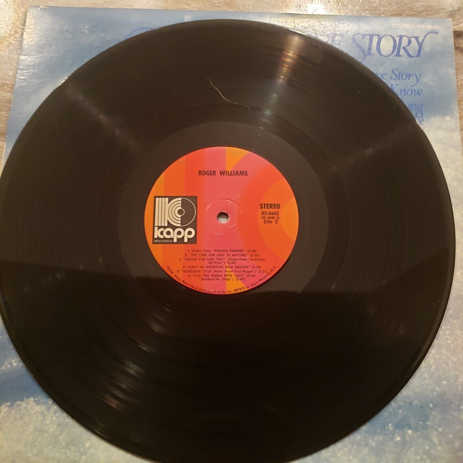 Roger Williams - Love Story - KS-3645 Vinyl Record LP (POOR)