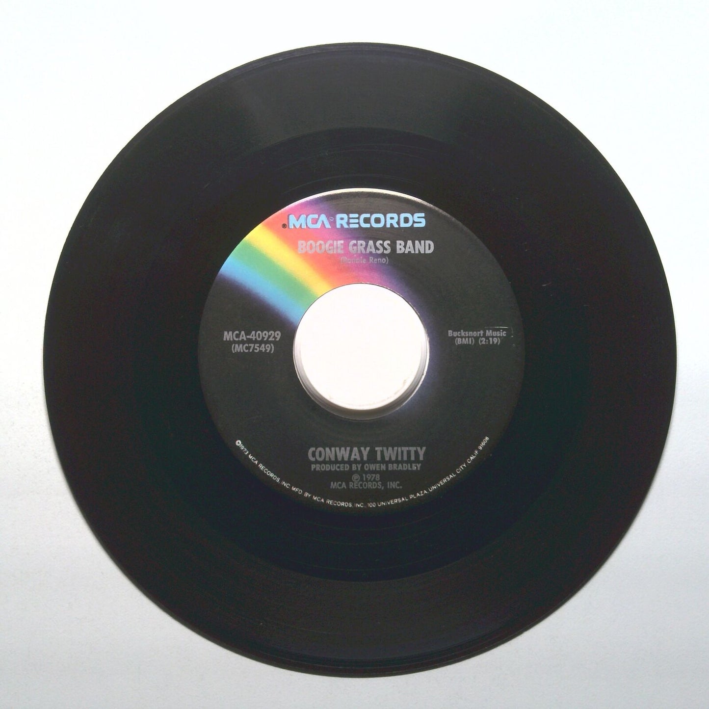 Conway Twitty - Boogie Grass Band; That's All She Wrote - Vinyl 45 RPM 7"