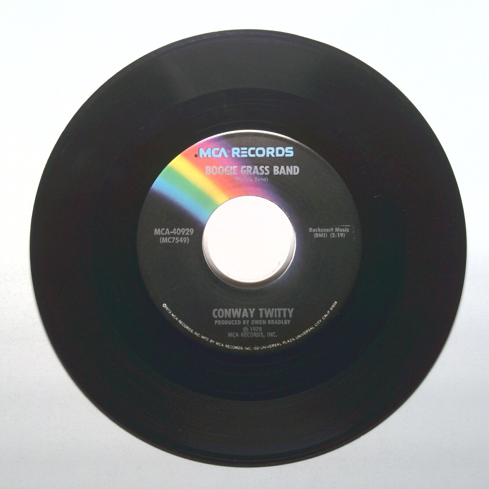 Conway Twitty - Boogie Grass Band; That's All She Wrote - Vinyl 45 RPM 7"