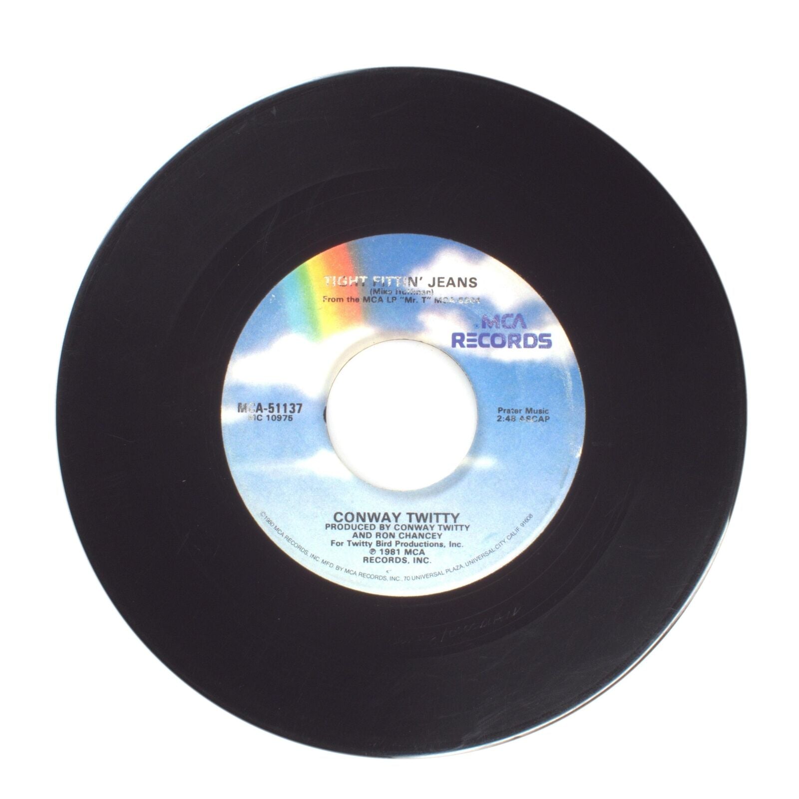 Conway Twitty - Tight Fittin' Jeans; I Made You a Woman - Vinyl Record 45 RPM 7"
