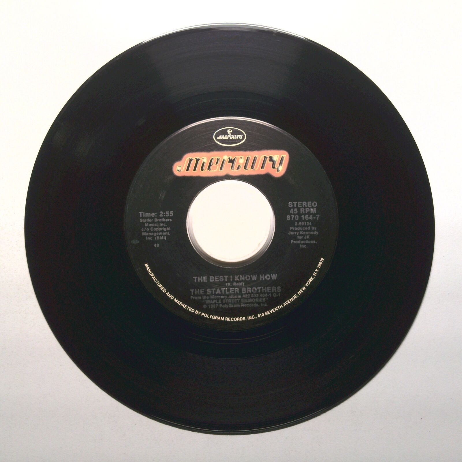 The Statler Brothers - I Lost My Heart to You; The Best I Know How - 45 RPM 7"
