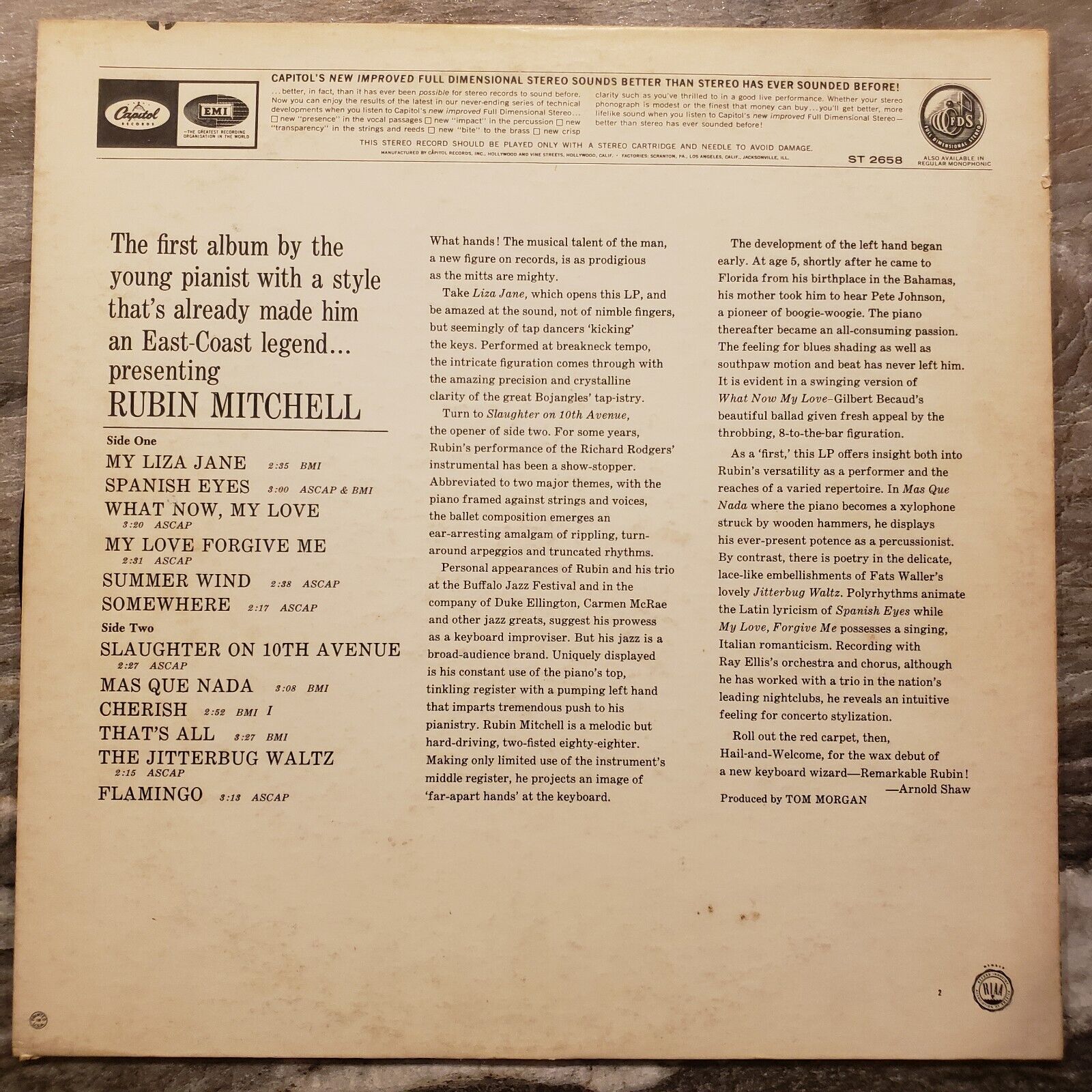 Presenting Rubinstein Mitchell - ST-2658 Vinyl Record LP