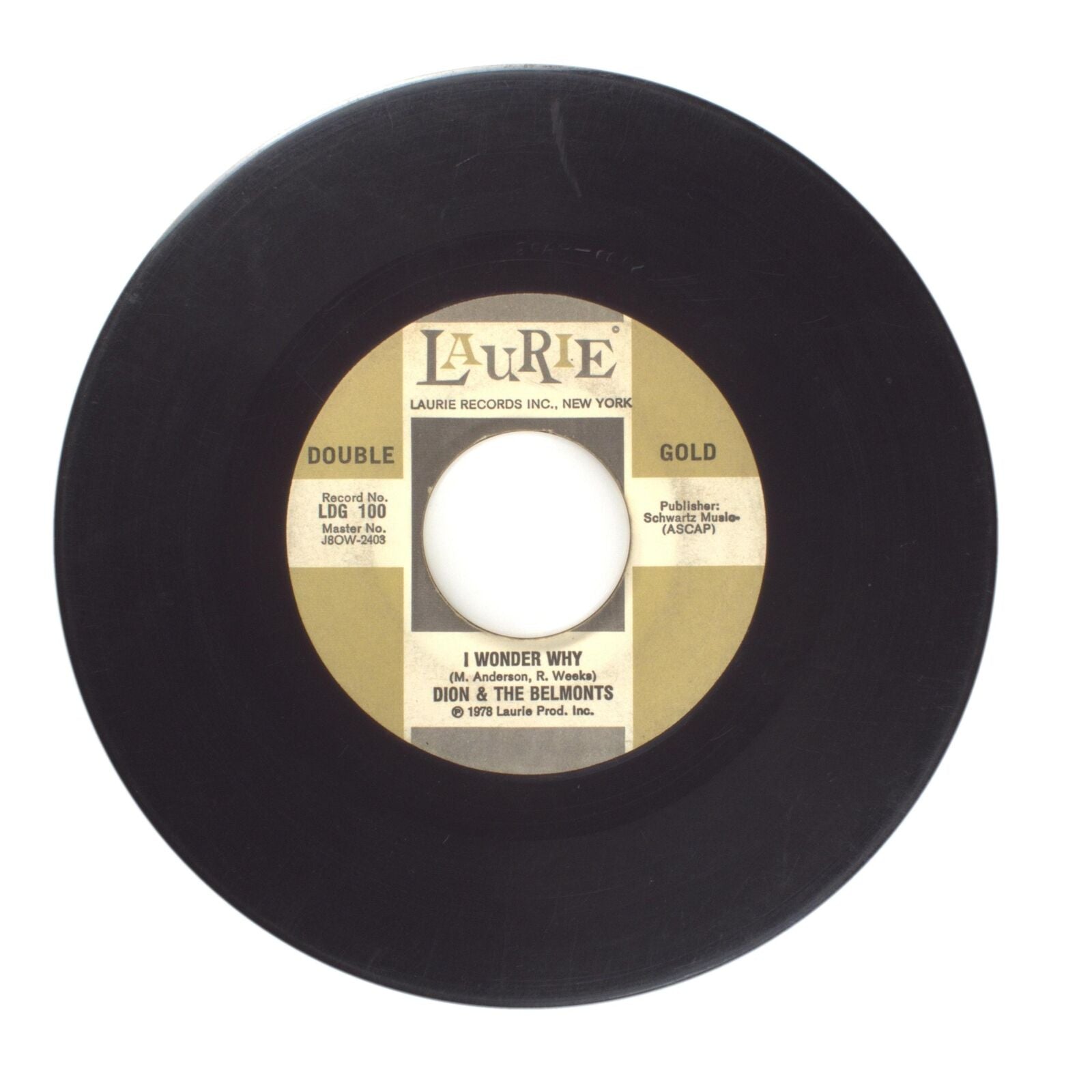 Dion & The Belmonts; Dion - I Wonder Why; Runaround Sue - Vinyl Record 45 RPM 7"
