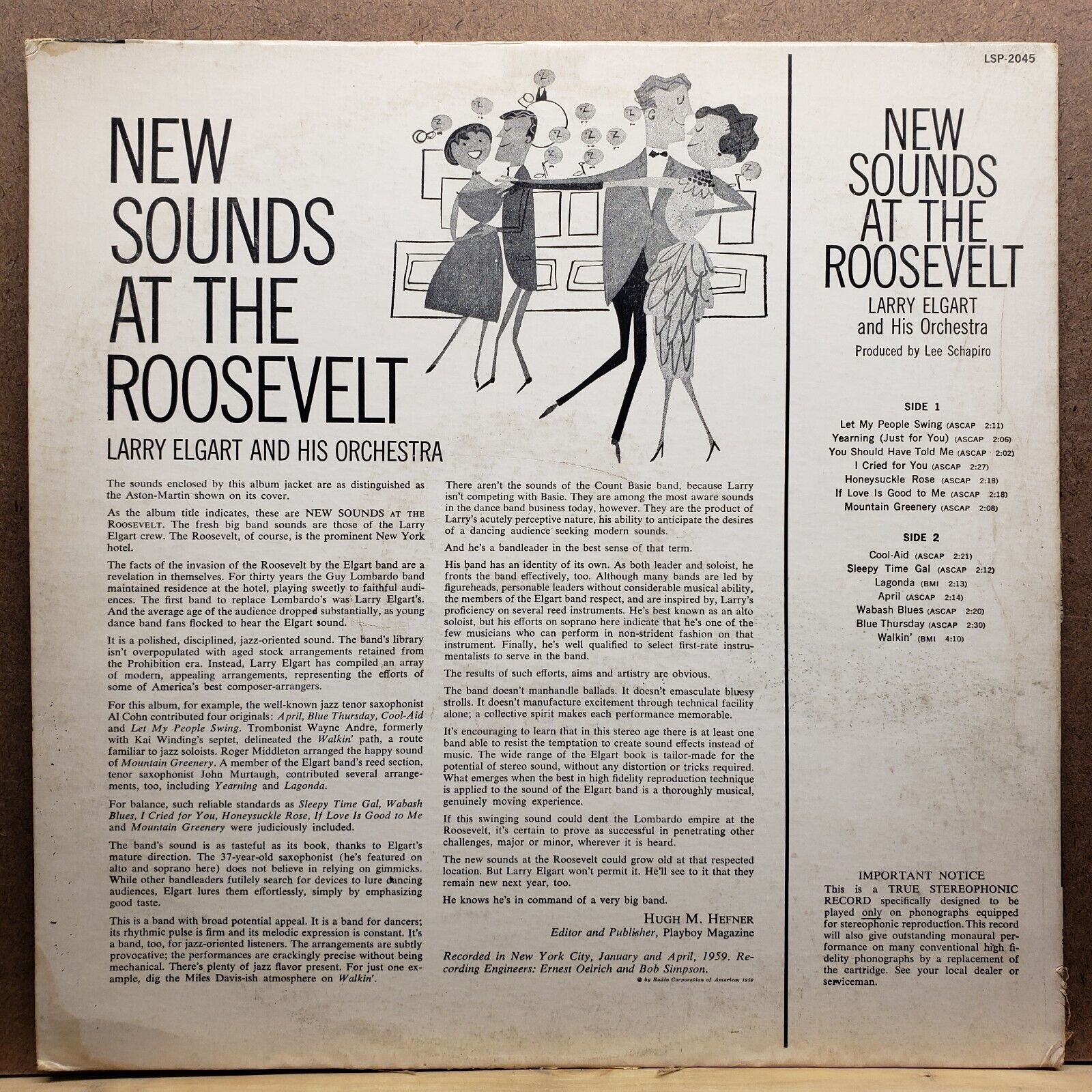 New Sounds At The Roosevelt - Larry Elgart - LSP 2045 - Vinyl Record LP