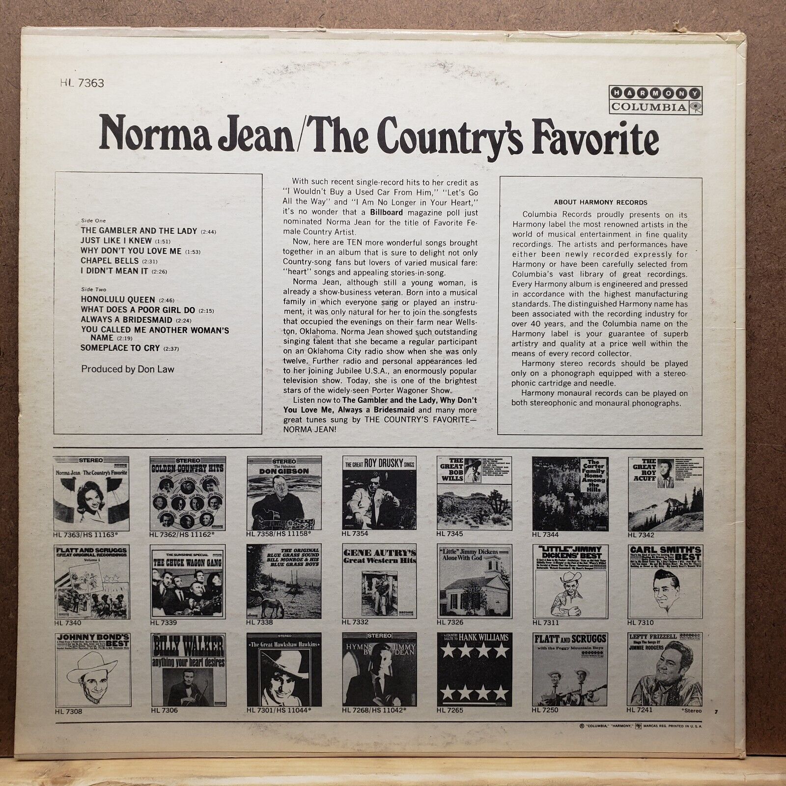 Norma Jean - The Country's Favorite - HL 7363 - Vinyl Record LP