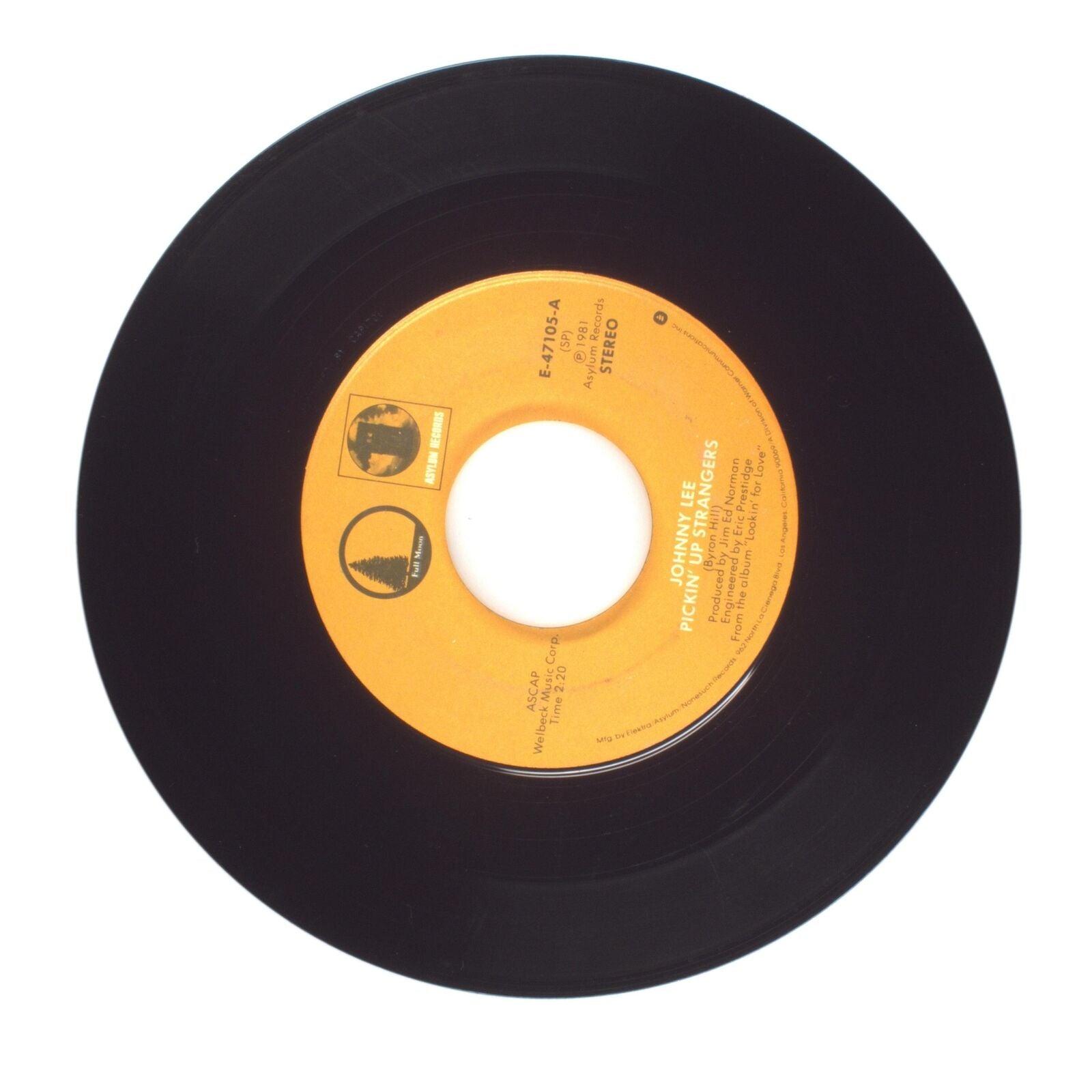 Johnny Lee - Never Lay My Lovin' Down; Pickin' Up Strangers - Vinyl 45 RPM 7"