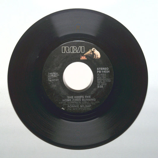 Ronnie Milsap - She Keeps The Home Fires Burning; Is It Over - Vinyl 45 RPM 7"