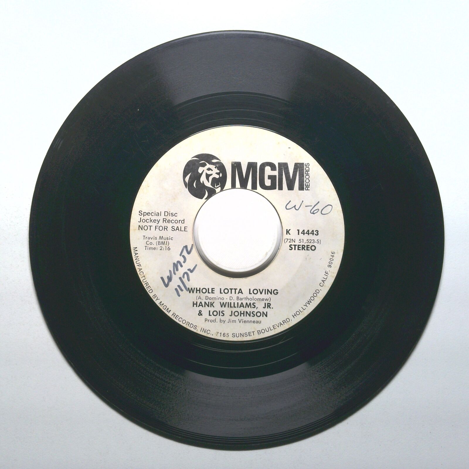 Hank Williams Jr, Lois Johnson - Whole Lotta Loving - Vinyl 45 RPM 7"
