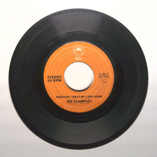 Joe Stampley - Houston, Treat My Lady Good; Red Wine And Blue Memories - 45 RPM