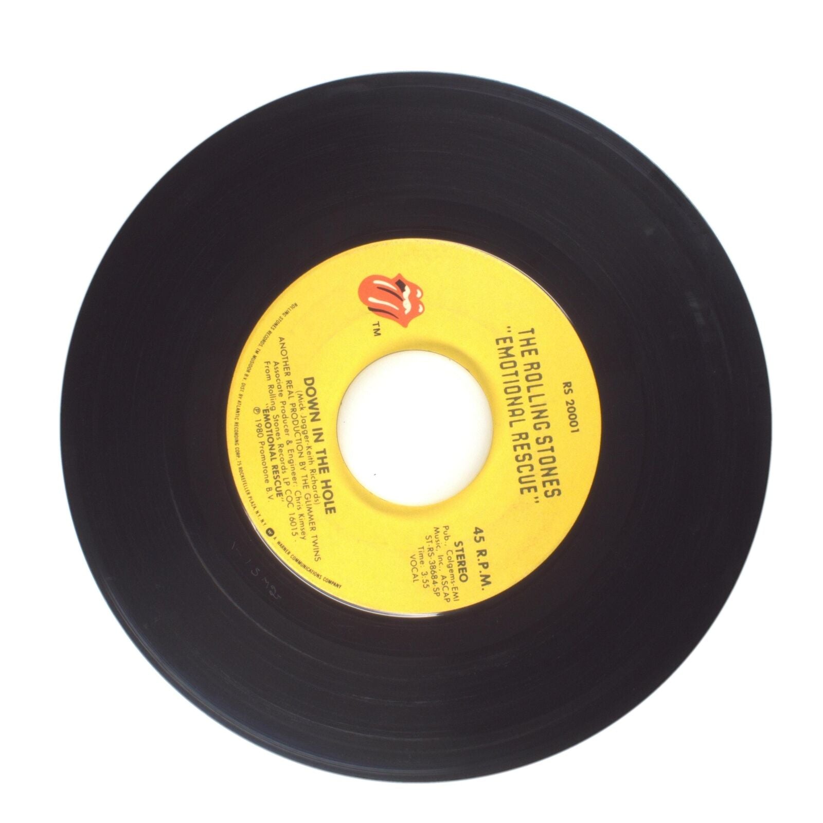 The Rolling Stones - Emotional Rescue; Down in the Hole - Vinyl Record 45 RPM 7"