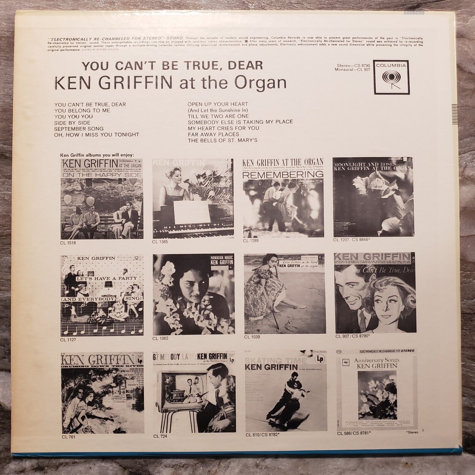 Ken Griffin - You Can't Be True, Dear - CS 8790 Vinyl Record LP