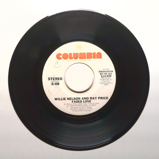 Willie Nelson and Ray Price - Faded Love - Vinyl Record 45 RPM 7"