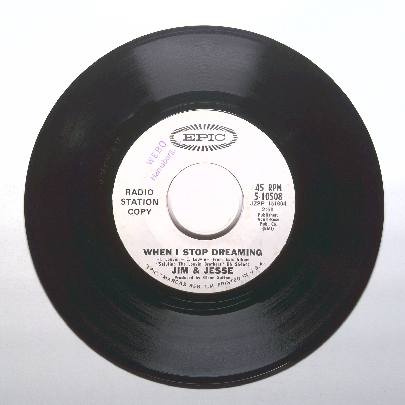 Jim & Jesse - When I Stop Dreaming; I'm Hoping That You're Hoping - 45 RPM 7"