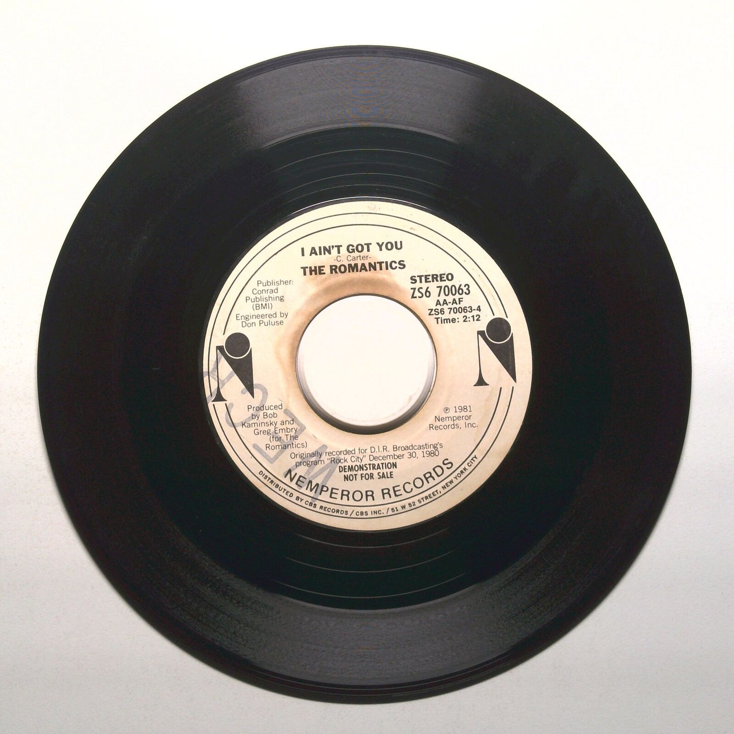 The Romantics - A Night Like This; I Ain't Got You - Vinyl Record 45 RPM 7"
