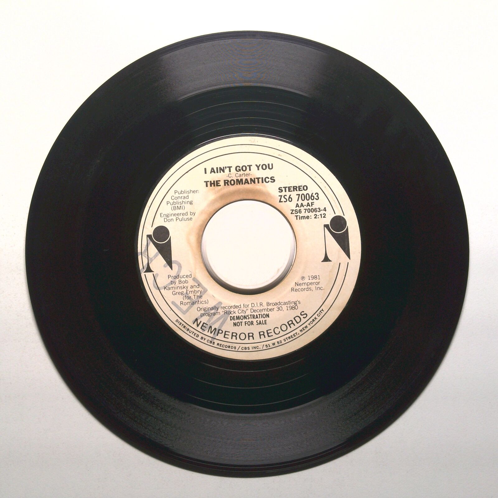 The Romantics - A Night Like This; I Ain't Got You - Vinyl Record 45 RPM 7"