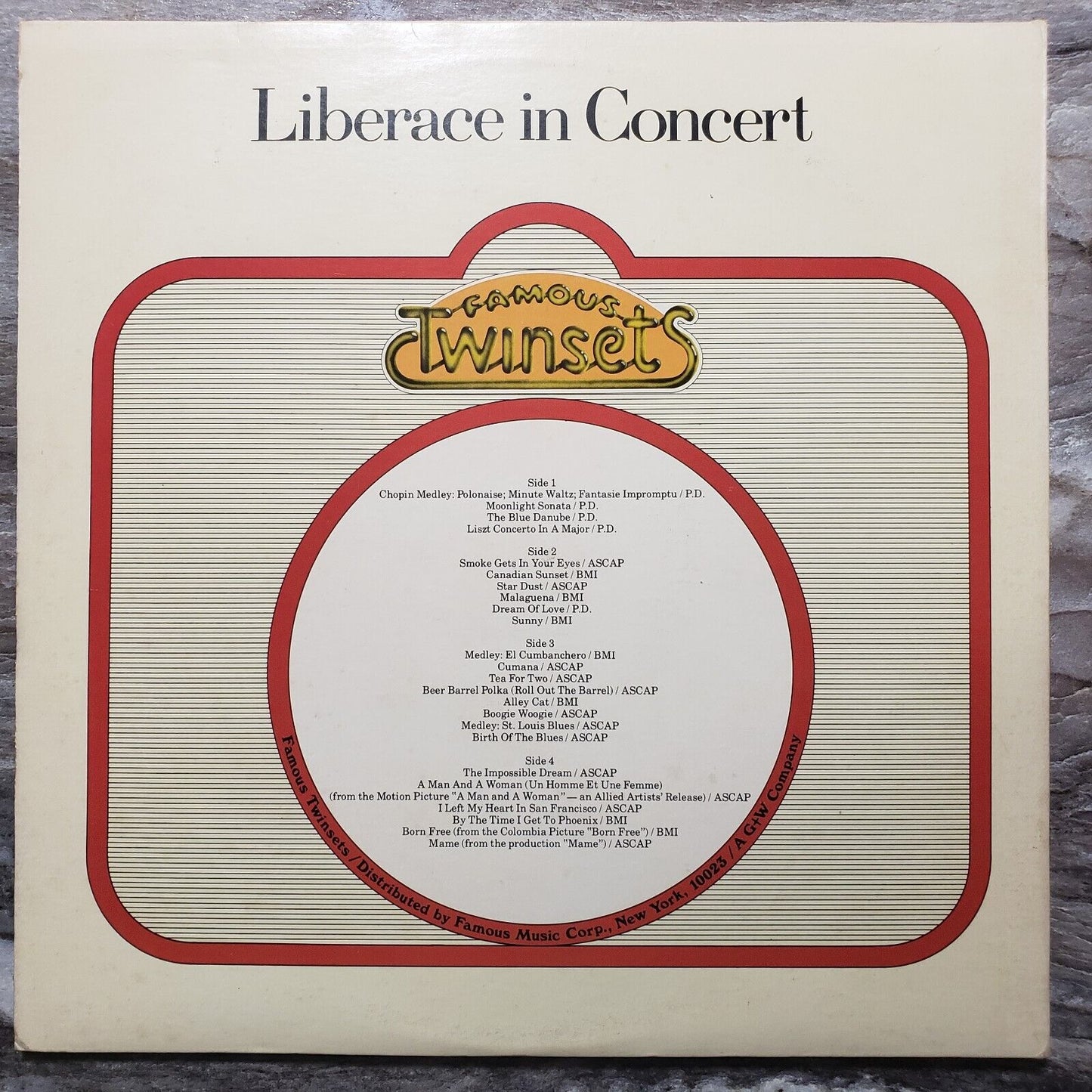 Liberace In Concert - 2 Disk Set! PAS-1032 Vinyl Record LP