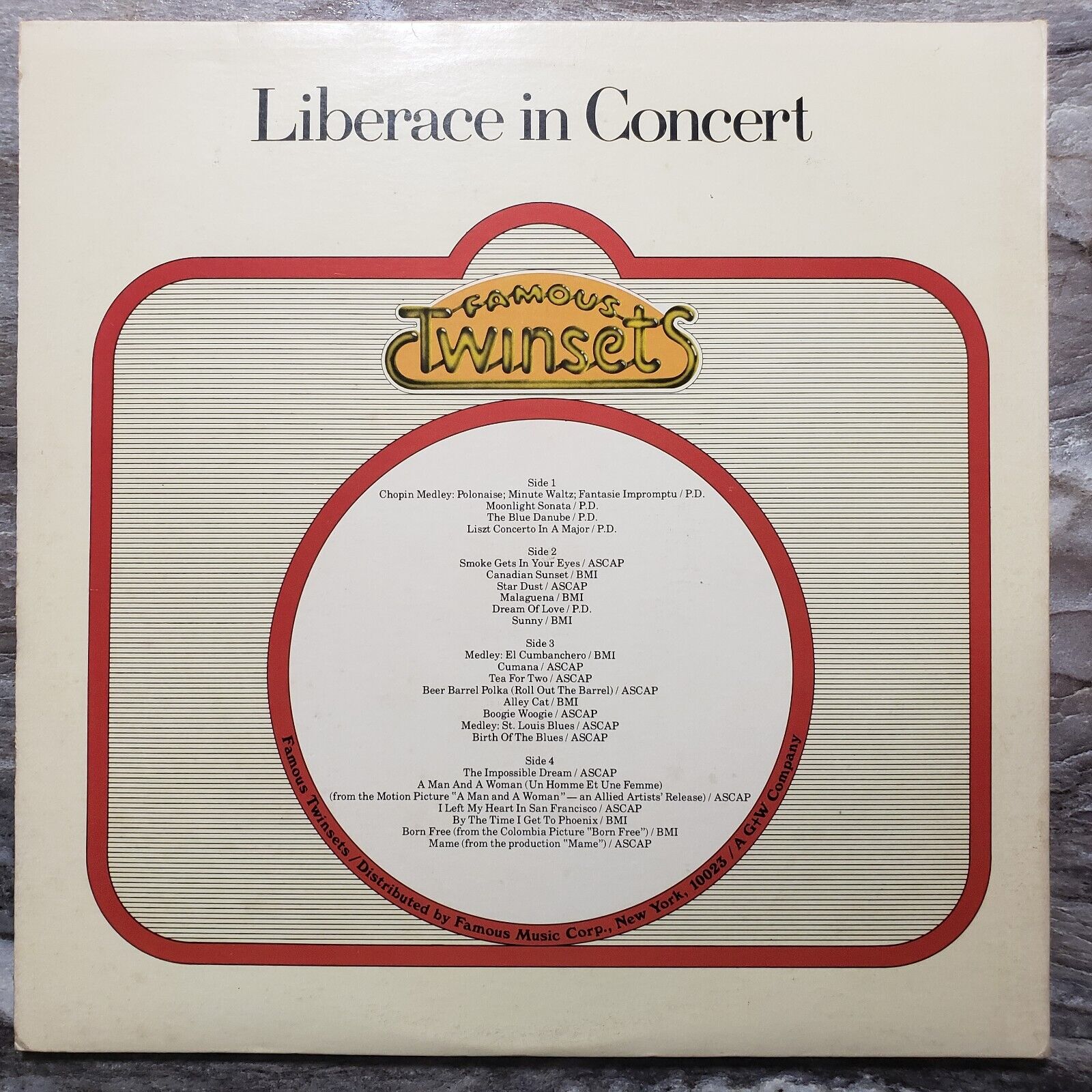 Liberace In Concert - 2 Disk Set! PAS-1032 Vinyl Record LP