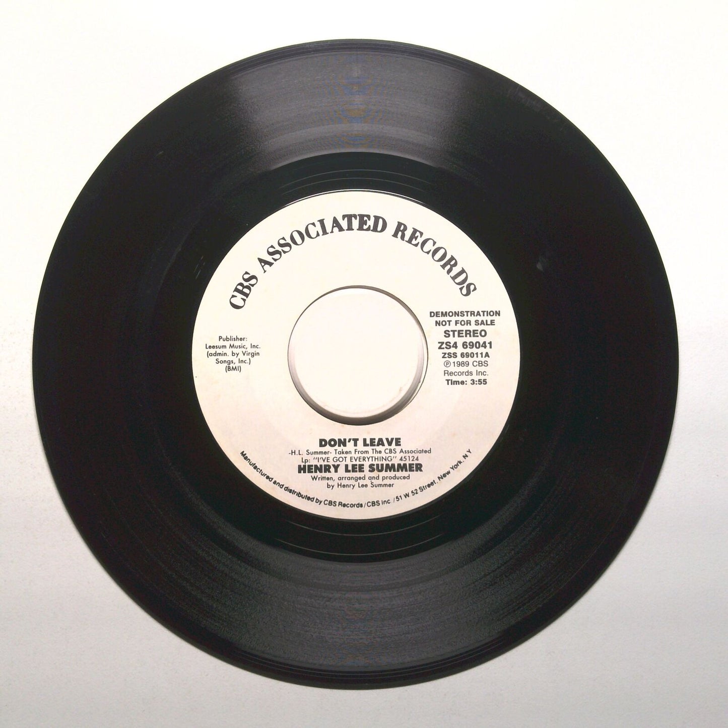 Henry Lee Summer - Don't Leave - Demo - Vinyl Record 45 RPM 7"