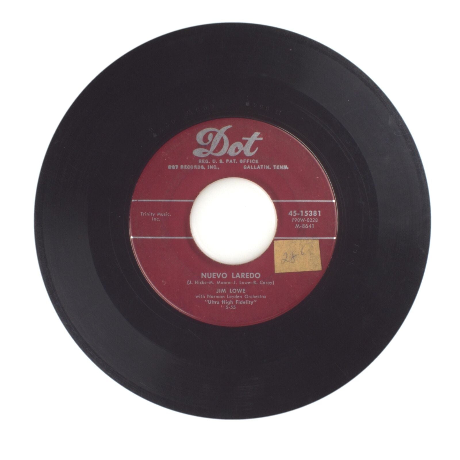 Jim Lowe - Close the Door; Nuevo Laredo - Vinyl Record 45 RPM 7"