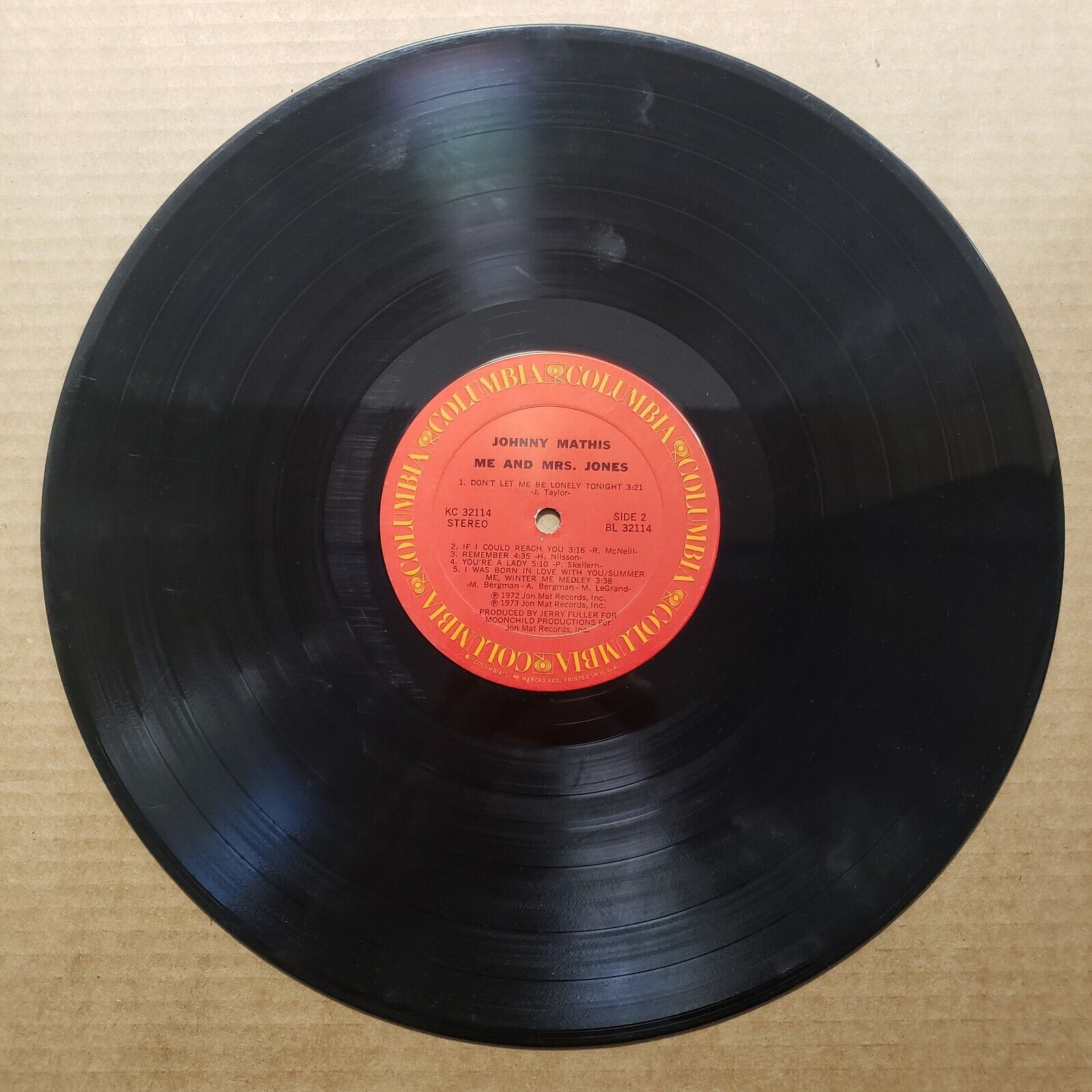 Johnny Mathis - Me And Mrs. Jones - KC 32114 Vinyl Record LP