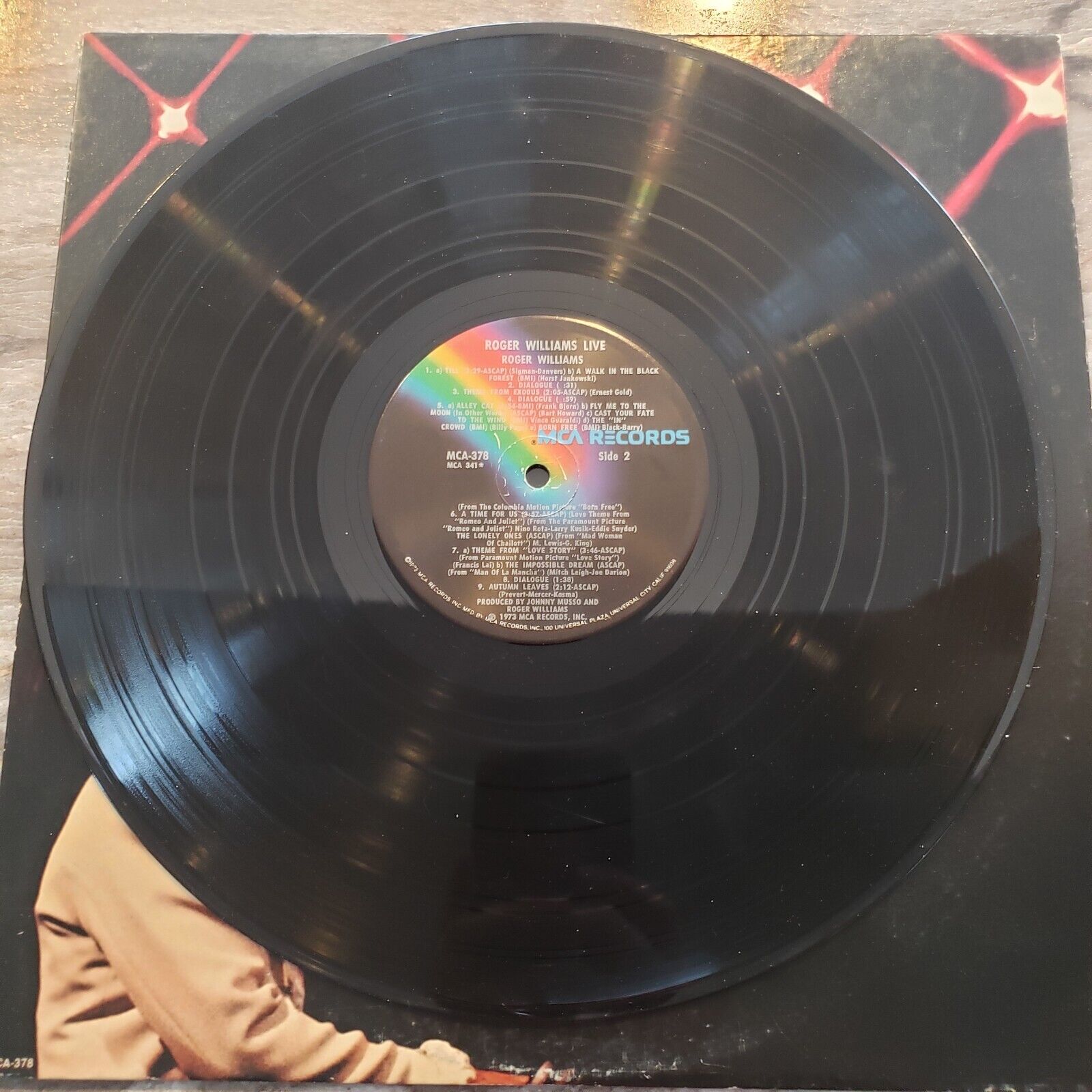 Roger Williams Live - 1973 MCA-378 Vinyl Record LP