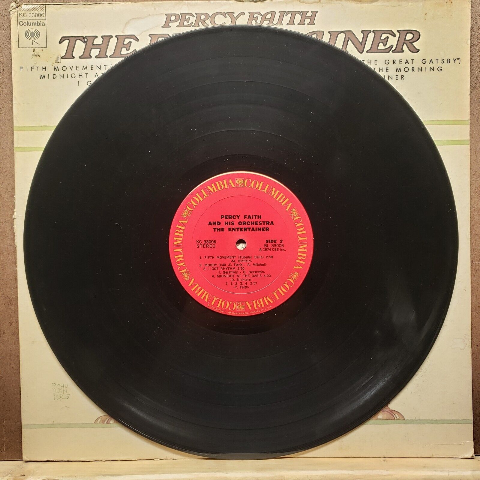 Percy Faith - The Entertainer - KC 33006 - 1974 - Vinyl Record LP