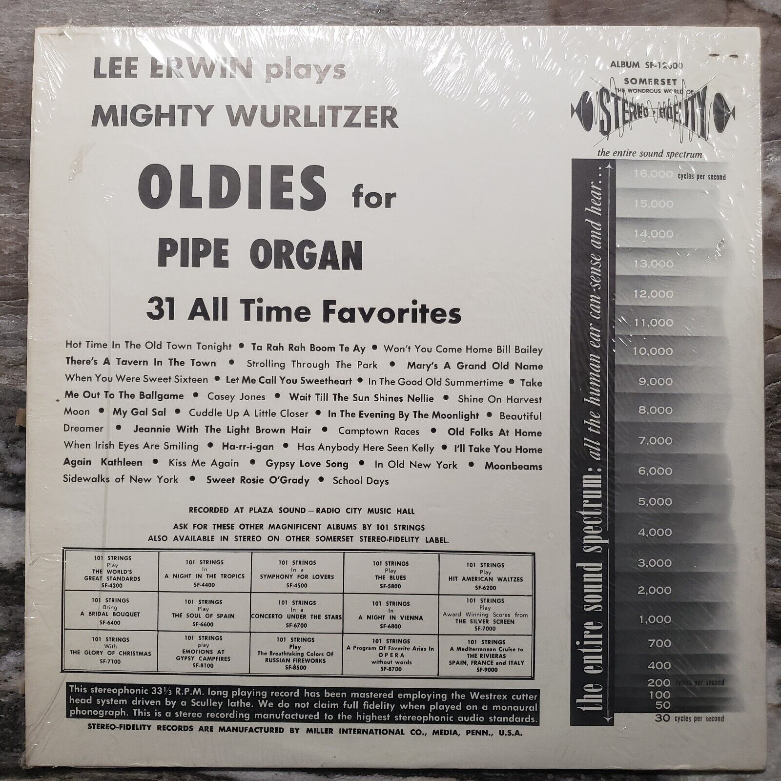 Lee Erwin - Oldies For Pipe Organ- SF-12600 Vinyl Record LP