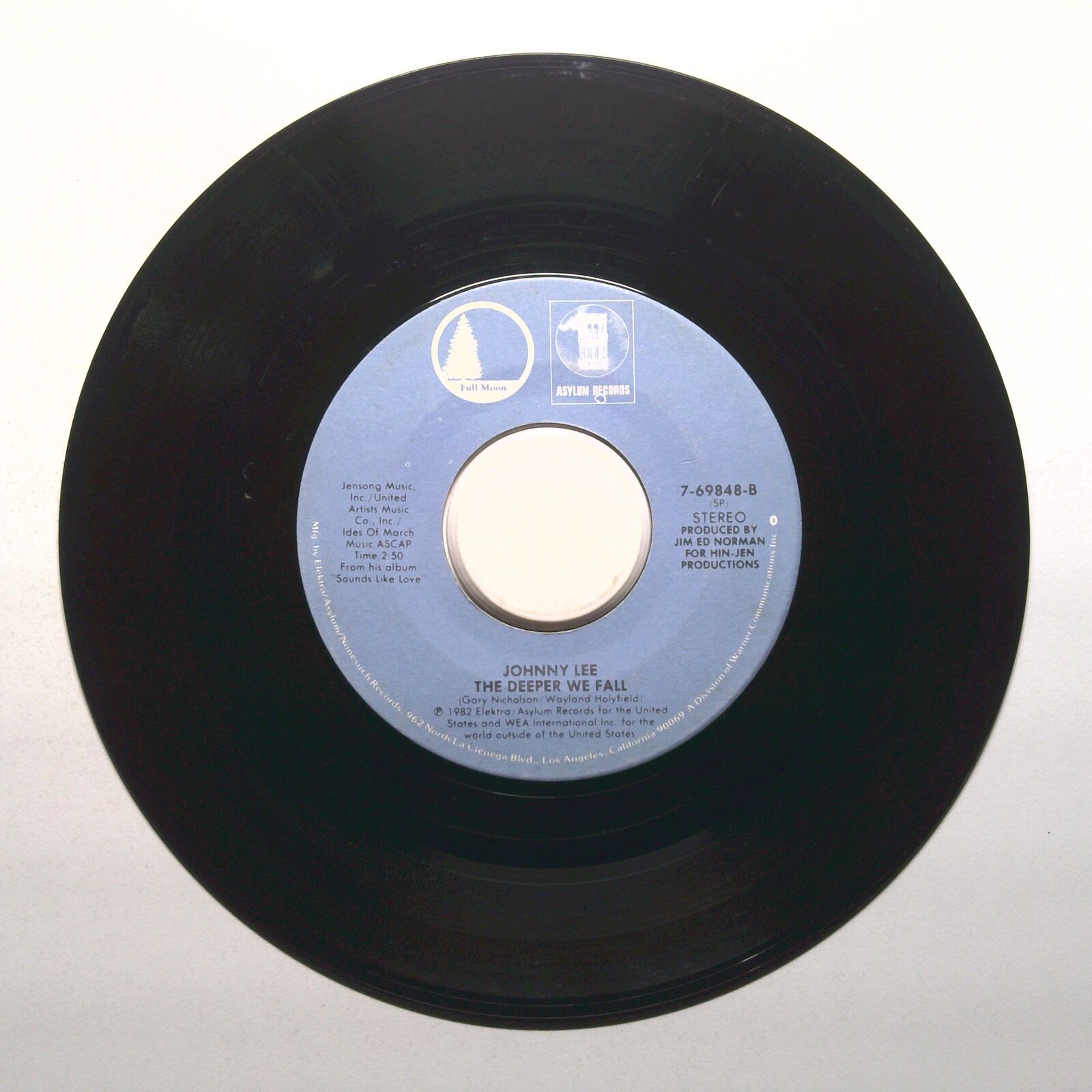 Johnny Lee - The Deeper We Fall; Sounds Like Love - Vinyl Record 45 RPM 7"