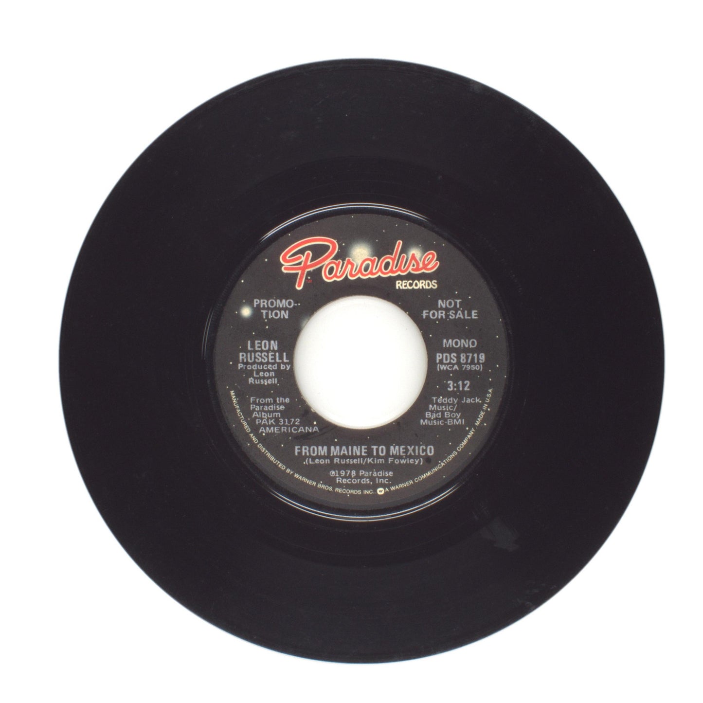 Leon Russell - From Maine To Mexico - Vinyl Record 45 RPM 7"