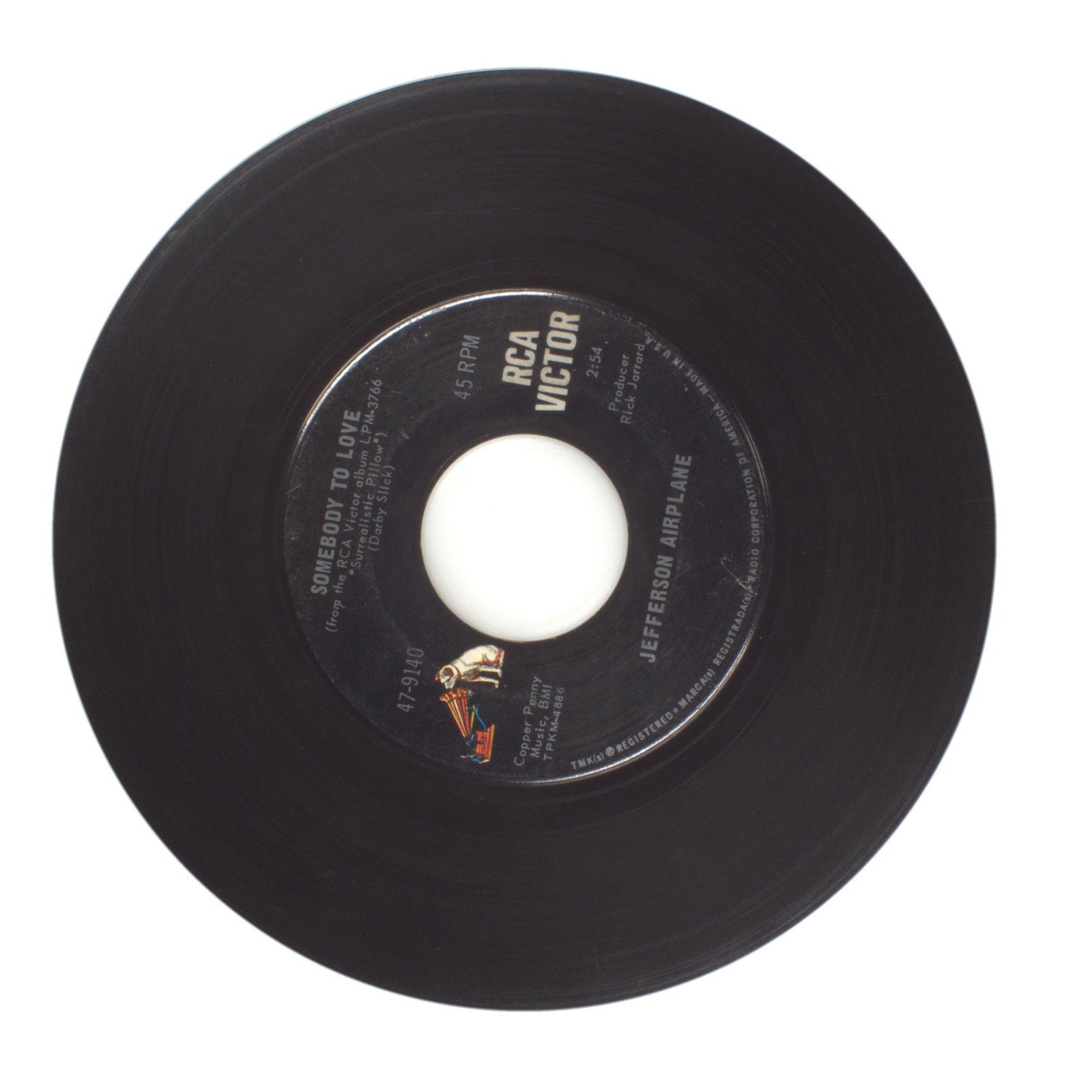 Jefferson Airplane - She Has Funny Cars; Somebody to Love - Vinyl 45 RPM 7"