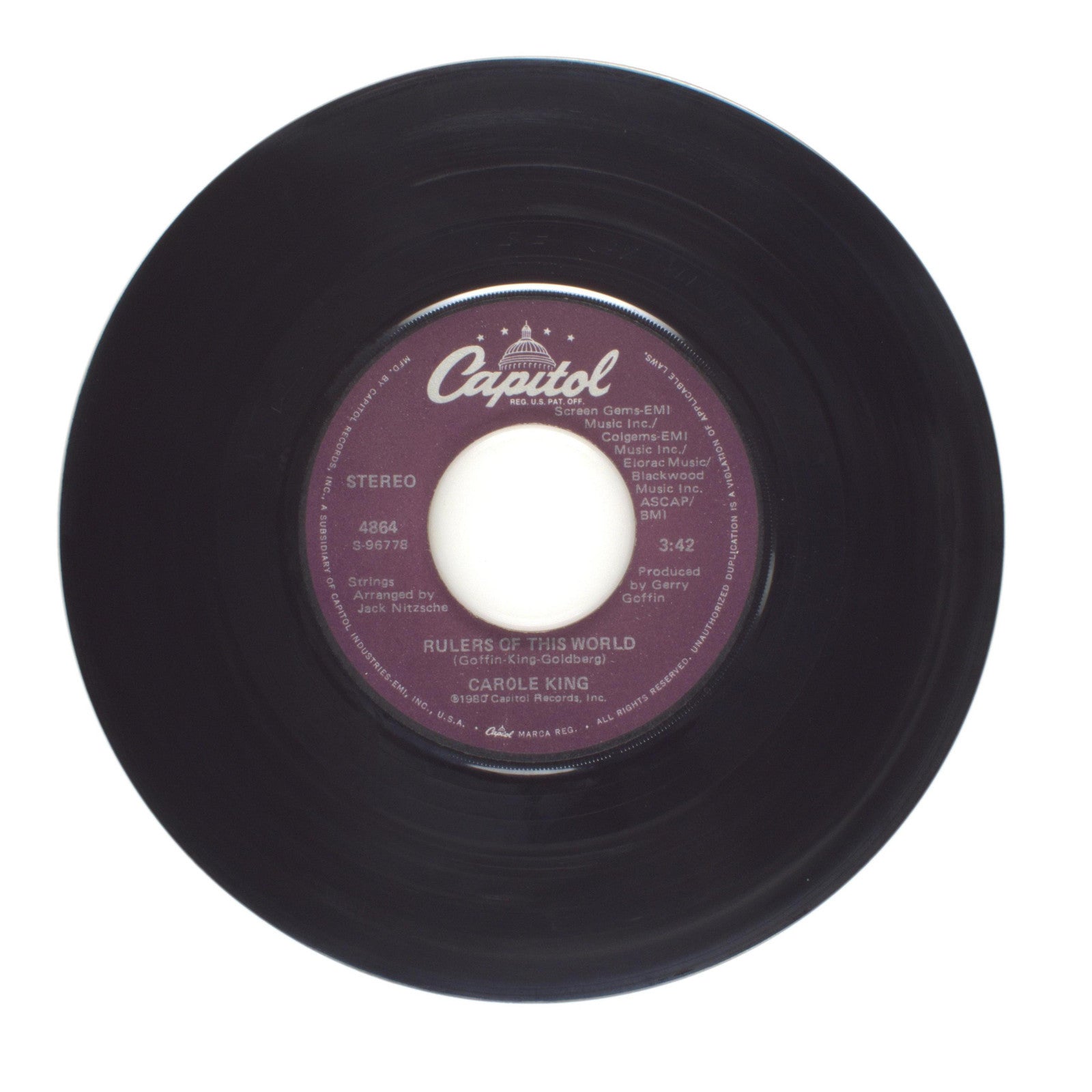 Carole King - Rulers of This World; One Fine Day - Vinyl Record 45 RPM 7"