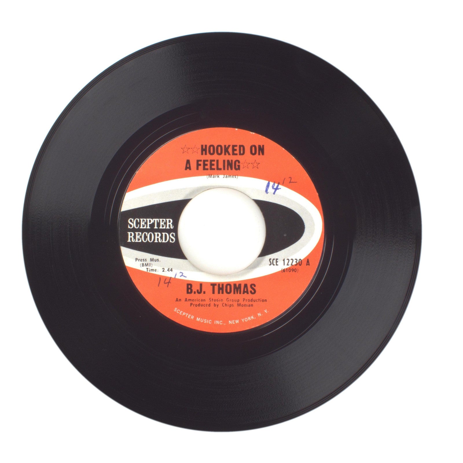 B.J. Thomas - Hooked on a Feeling; I've Been Down This Road Before - 45 RPM 7"