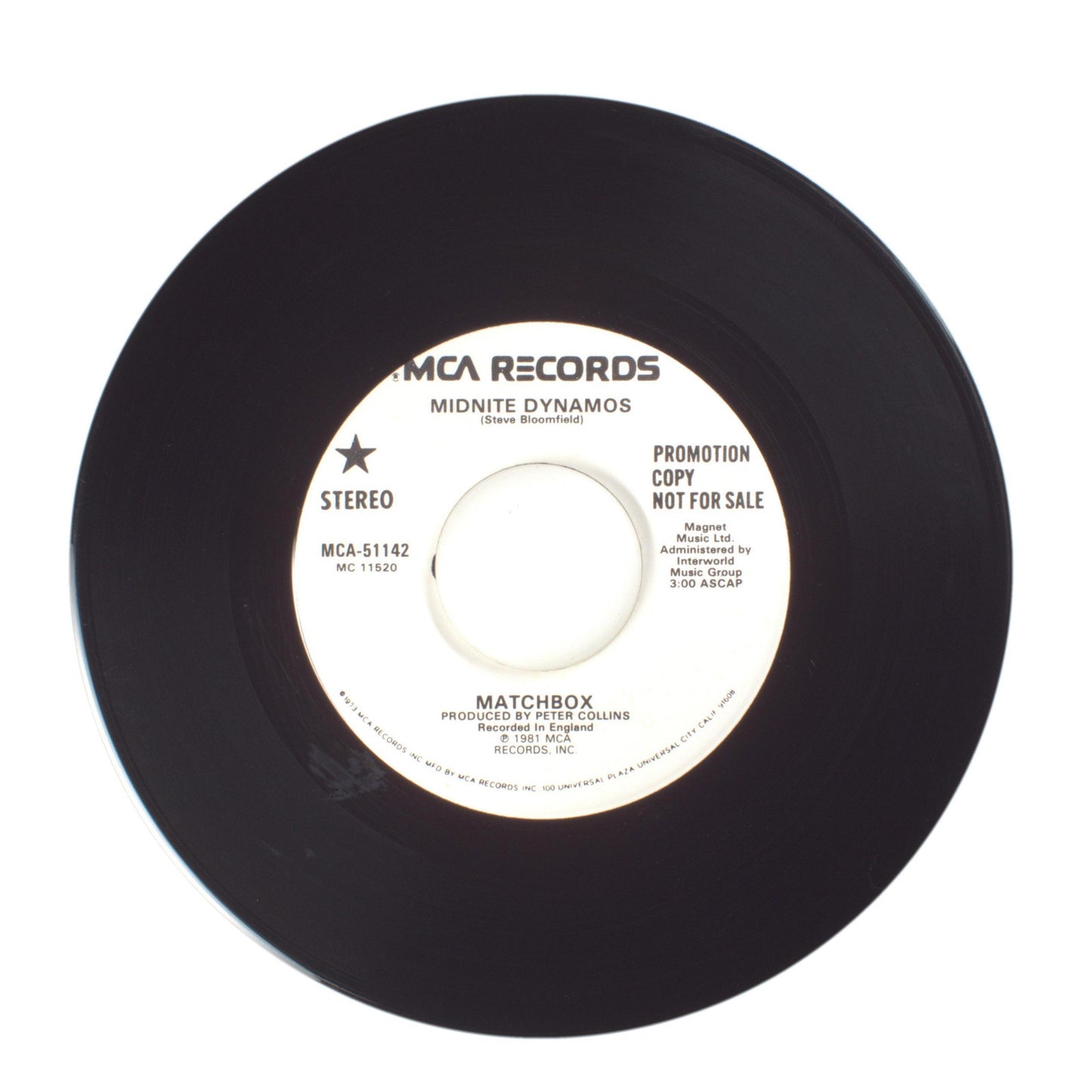 Matchbox - Midnite Dynamos - Vinyl Record 45 RPM 7"