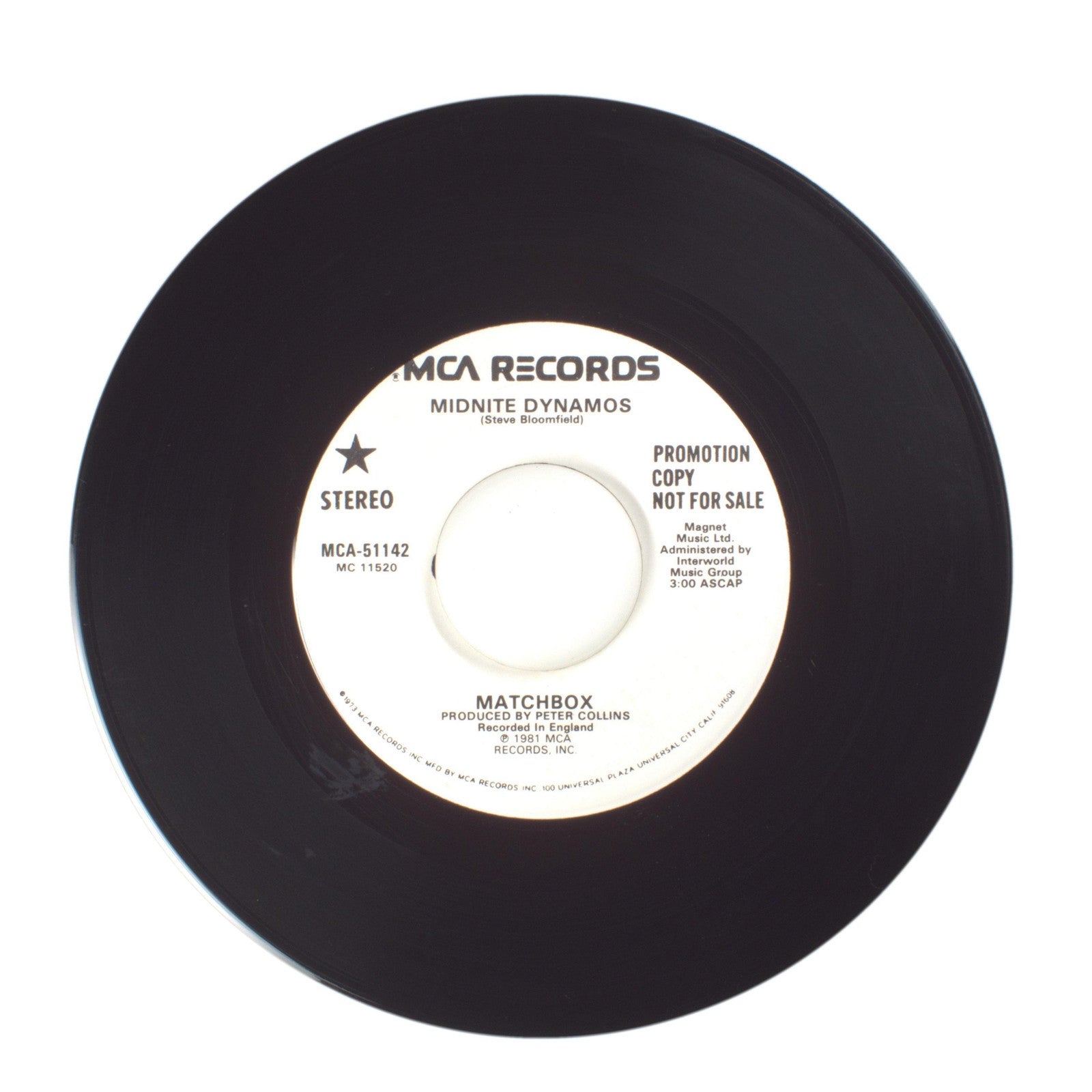 Matchbox - Midnite Dynamos - Vinyl Record 45 RPM 7"