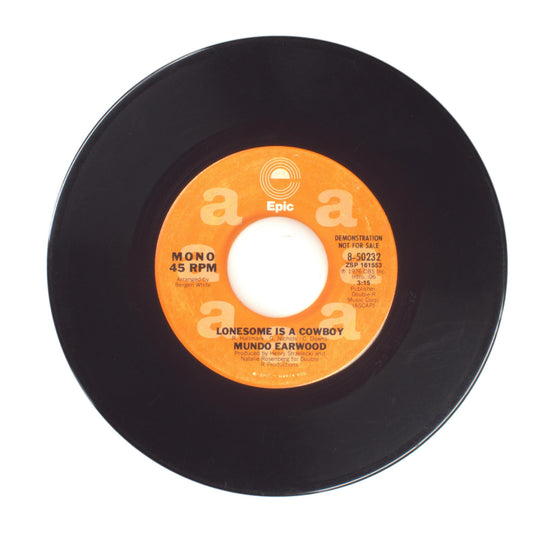 Mundo Earwood - Lonesome Is a Cowboy - Vinyl Record 45 RPM 7"